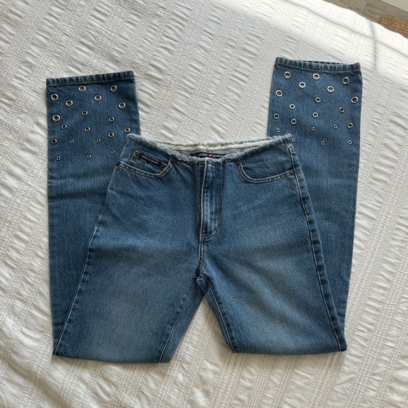 Vintage 90s DKNY Embellished Jeans - size 3 - Picture 2 of 9